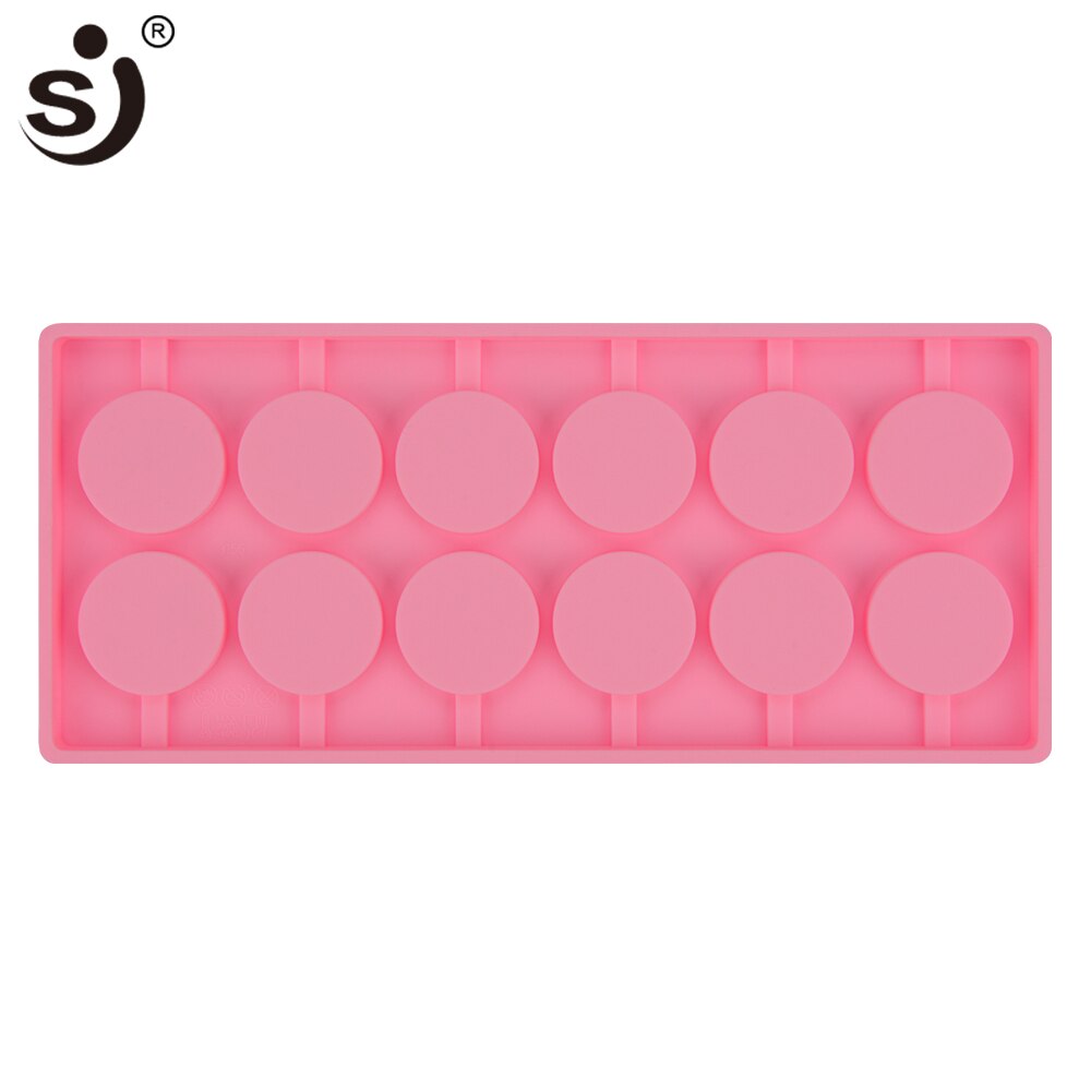 Sj silikone slikkepinde form slik chokolade forme 12 runde slikkepinde kage sukker fondant 3d håndværk kage dekorationer værktøj bagning