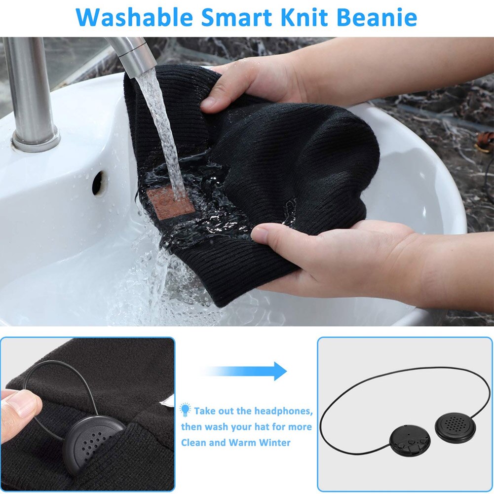 Beanie Hat Cap with Bluetooth 4.2 Headphones Built-in Stereo Speakers Christmas NIN668