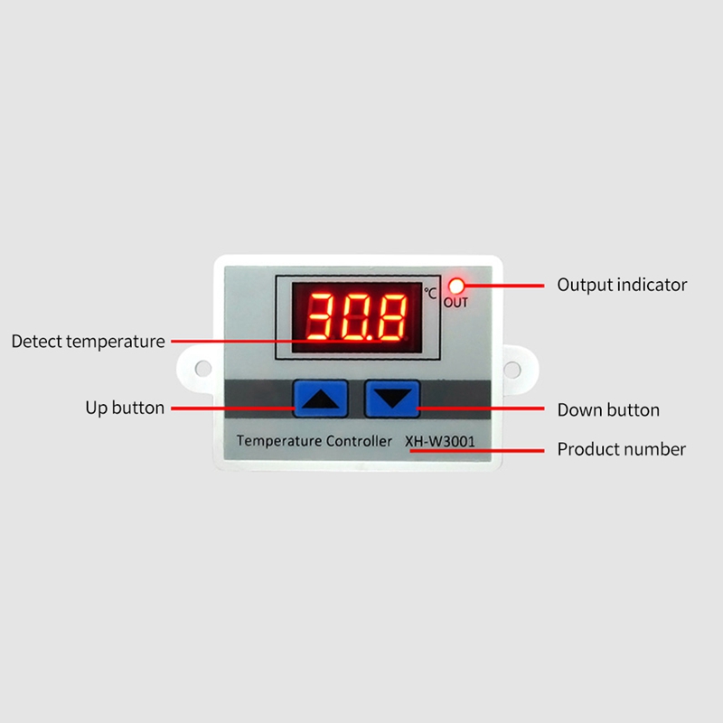 Digital Temperature Controller Display Thermostat Control Switch And Thermistor Sensors Temperature Probe
