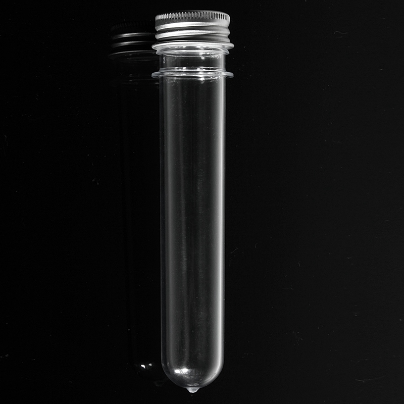 Kicute 1Pc 40ml Excellent Plastic Transparent Test Tubes With Aluminum Cap Bottles 14cm School Supplies Lab Equipments