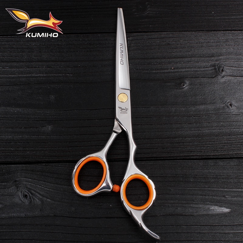 KUMIHO hair cutting scissors with micro serrated blade hair scissors mirror polished hair shear 6 inch