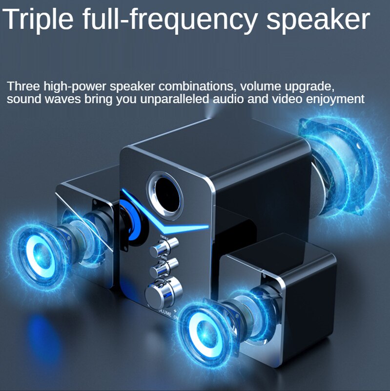 Bluetooth Speaker Box Desktop Laptop Wireless Computer Speakers Subwoofer Music USB Wired 3D Stereo Sound Surround Loudspeaker