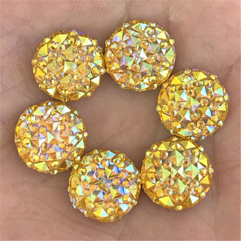 40Pcs Ab Resin 12Mm Ronde Resin Plaksteen Rhinestone Plakboek Ambachten