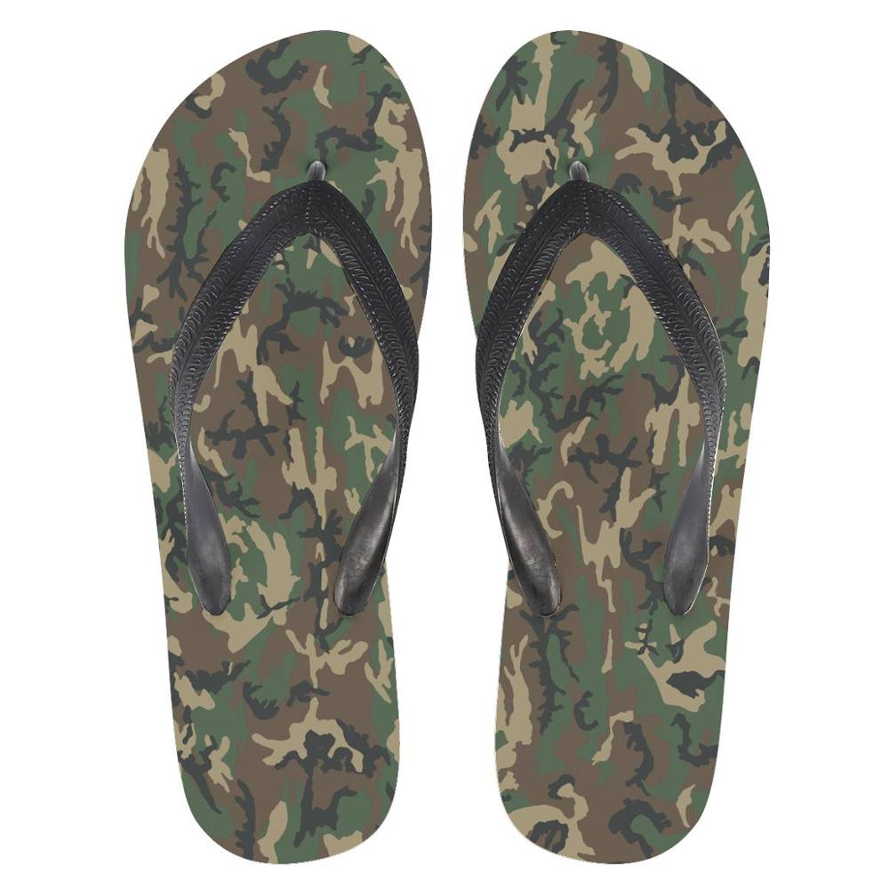 Mænd brugerdefinerede hjemmesko camouflage 3d print sommer mænd glidesandaler udendørs skridsikre strandsko plus str.: Micai 001ab / 8