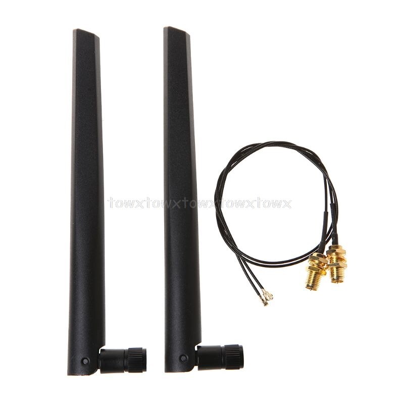 2x 6dBi 2.4GHz 5GHz doppio gruppo musicale WiFi Scheda di Rete del router RP-SMA antenna 2 x U.fl IPEX Cavo N8S5 per mini PCI-E Interfaccia N15 19