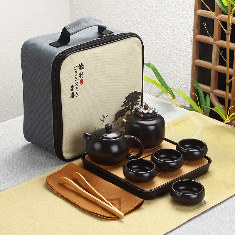 Portable Chinese Travel Kung Fu Tea Set Ceramic Teapot Porcelain Teaset Gaiwan Tea Cups of Tea Ceremony Tea Pot With Travel Bag