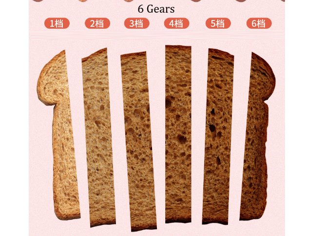 6 Gear Bread automatic toaster Home Electric Toaster 2 Slices Bread Oven Automatic Breakfast Maker