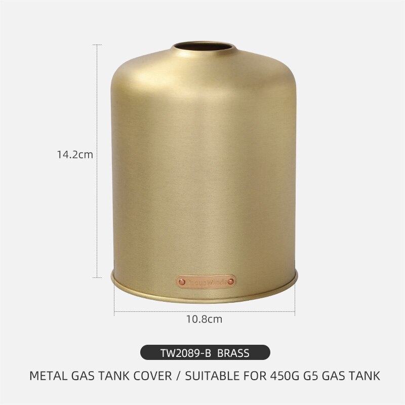 Thous Winds 450/230g Gas Canister Metal Cover Protector Outdoor Camping Gas Fuel Cylinder Storage Bag Canister Cover Protector: TW2089-B Brass