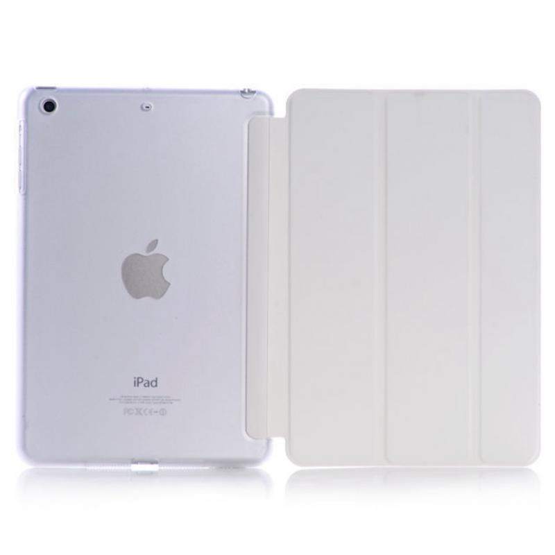 Coque mince pour iPad 9.7 iPad 5 6ème Coque Flip A1822 A1893 Support Transparent PVC Support Funda pour iPad 9.7 ''Cover: Marron