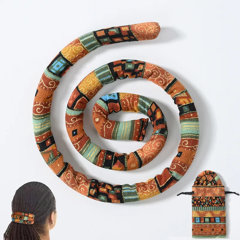 Buigbare Dreadlocks Haarband Spiraal Lock Haarbanden Lange Paardenstaart Houders Etnische Haarband Touw voor Vrouwen Meisjes Haaraccessoires: Rood