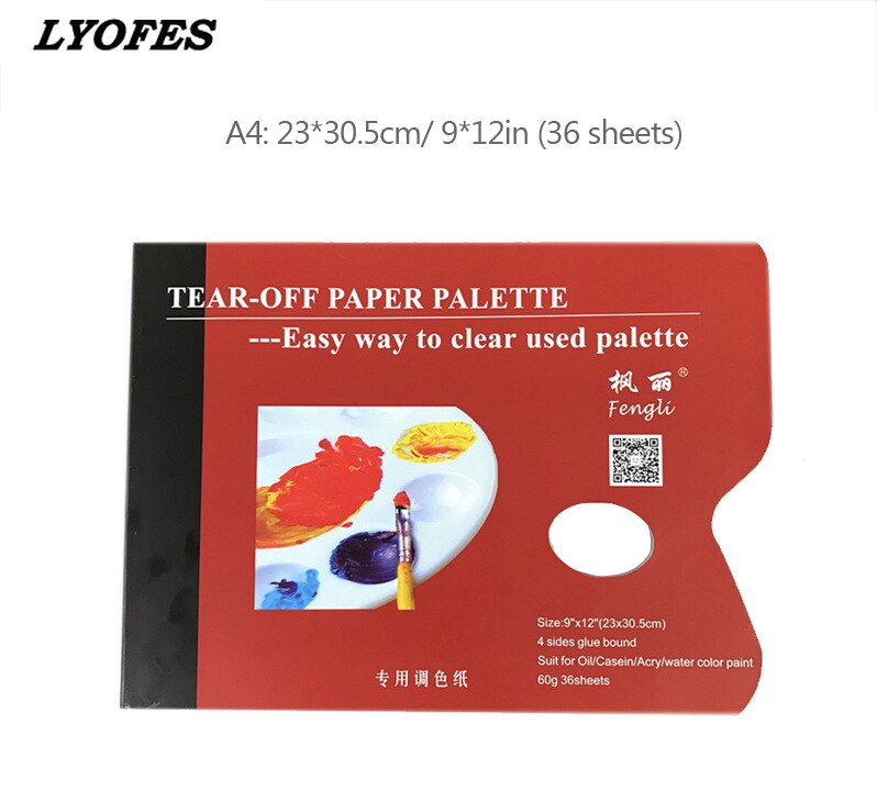 A4/8K Wegwerp Tear-Off Palet Papier Verf Palet Papier Pad Voor Kunstenaar Gouache Acryl Olieverf aquarel Art Supplies: A4