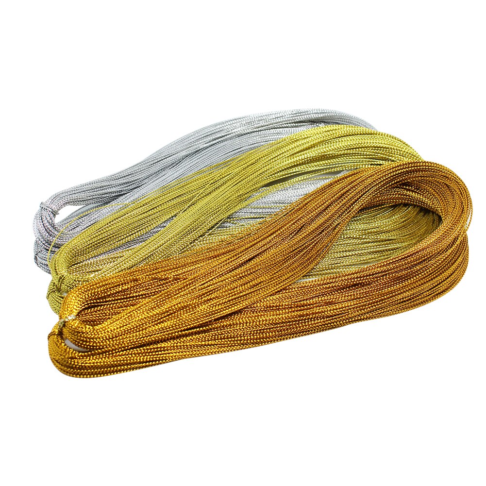 100M Packaging Metallic Cord Jewelry Thread Craft String DIY Tag Lanyard Packaging Tags For Clothing Toys Food Art Tools