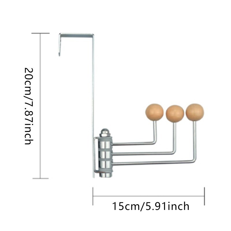 Crochet mural rotatif pour porte arrière de maison, porte-serviettes, salle de bain, gain de place, cuisine domestique, outils d'organisation sans poinçon
