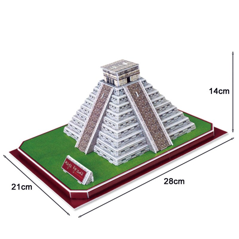 Puzzle 3d de construction de la pyramide Maya du mexique, jouet d&#39;éducation pour enfants, idée