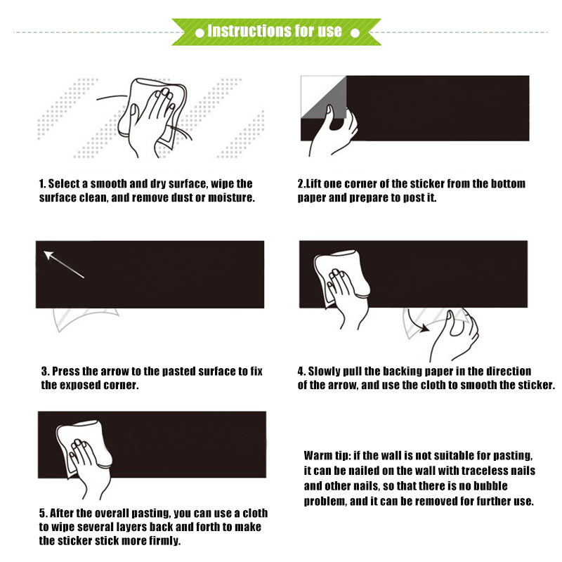 PVC tableau noir autocollant mural amovible auto-adhésif tableau avec craies SP99