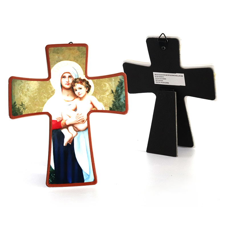 Religieuze Cross Ornamenten Keramische Heilige Maagd Holding Zoon Icoon Wanddecoratie Imagenes Religiosas Catolicas Home Decor