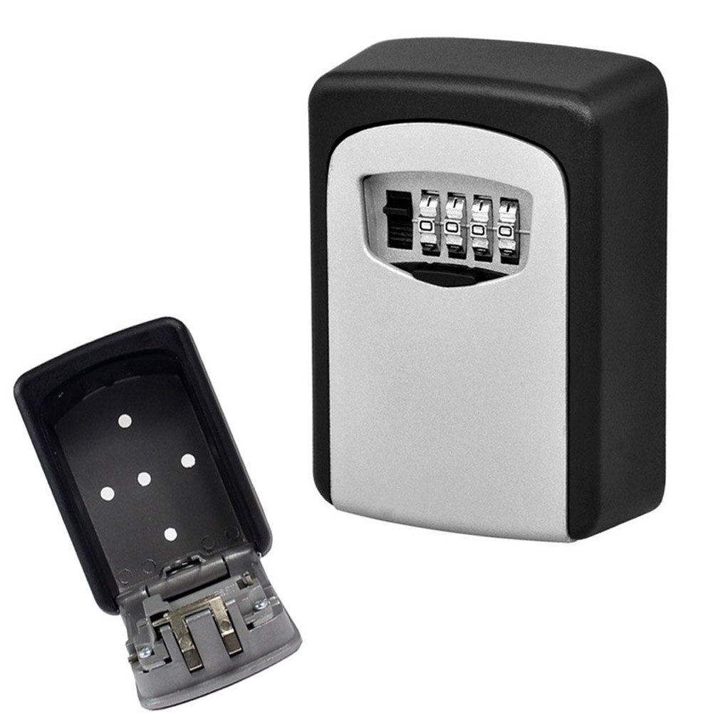 Key Storage Lock Box Wall Mount Holder 4 Digit Combination Safe Outdoor Security XJ66