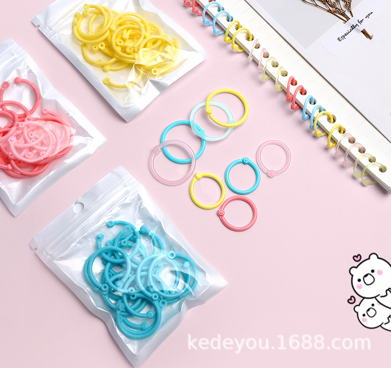 Multi-color Single Hole Book Ring Binder Ring Segmented Plastic Loose Leaf Binder Binder Strip Binding Ring Universal Office