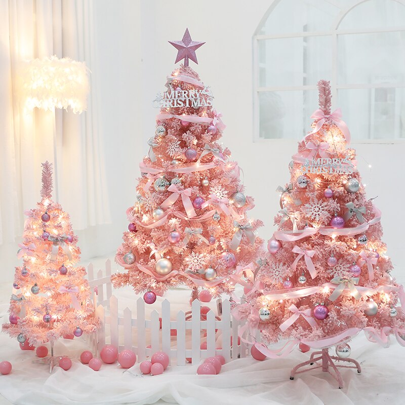 GY Christmas Pink Flocking Christmas Tree Set 1.2 M 1.5 M Shopping Window Home Decoration