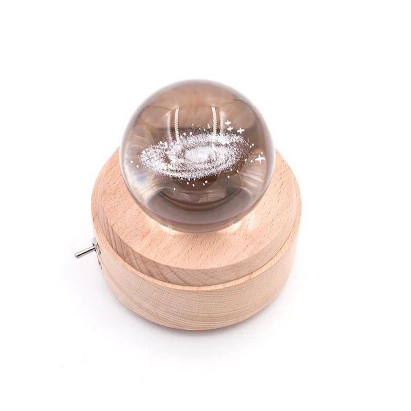 Crystal Ball Rotating Music Box Glass Ball Adornment Glass Ball Crafts Desktop Decoration Home Decor