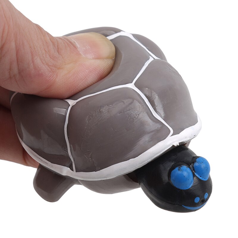 Sød skildpadde teleskophoved nøglering tegnefilm skildpadde nøglering anti stress squeeze legetøj sjovt udluftnings legetøj tilfældig farve