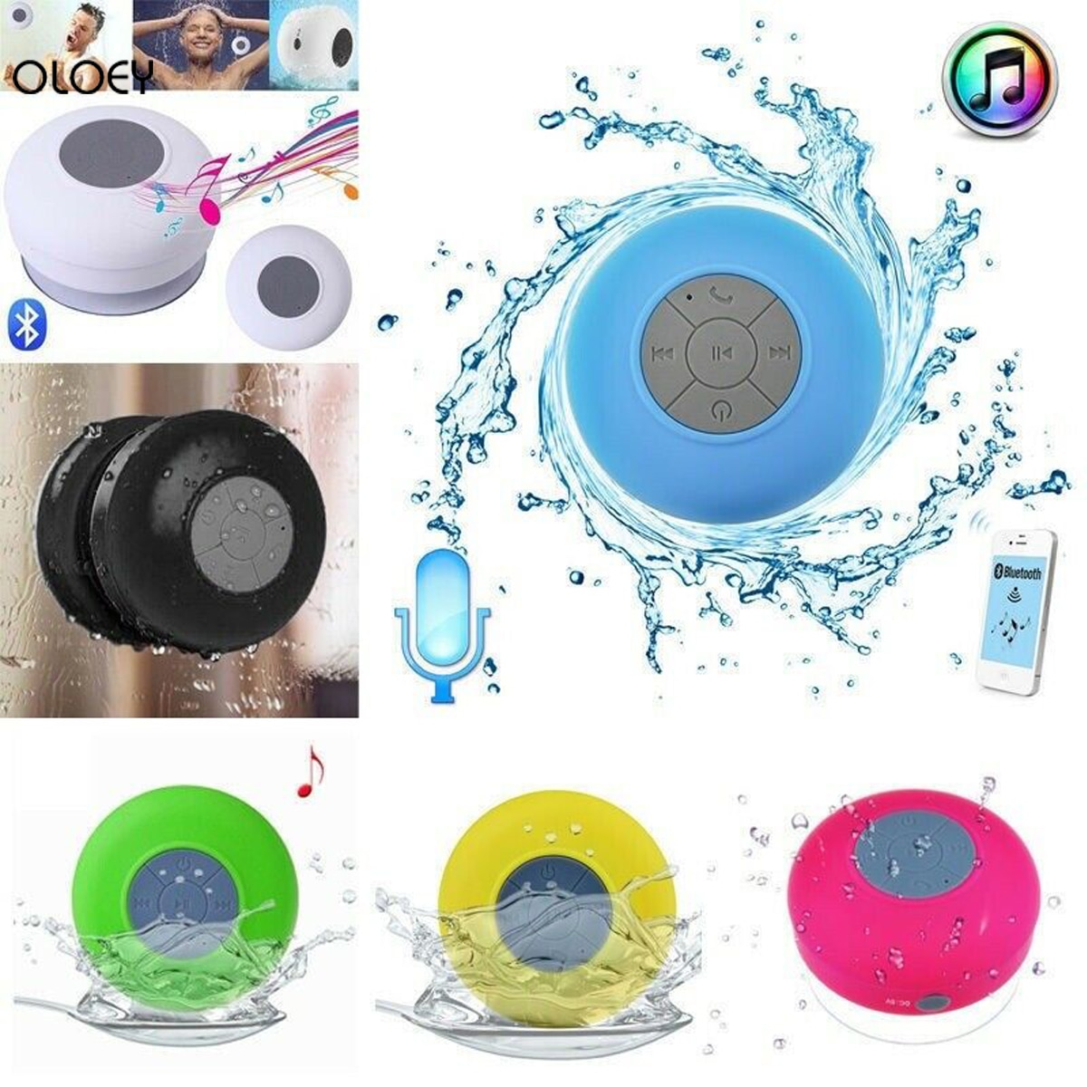 Wasserdicht Bluetooth kabellos dusche lautsprecher Tragbare hände-freie musik mikrofon saug Für Dusche, Schlecht, Auto, Strand & übertrumpfen