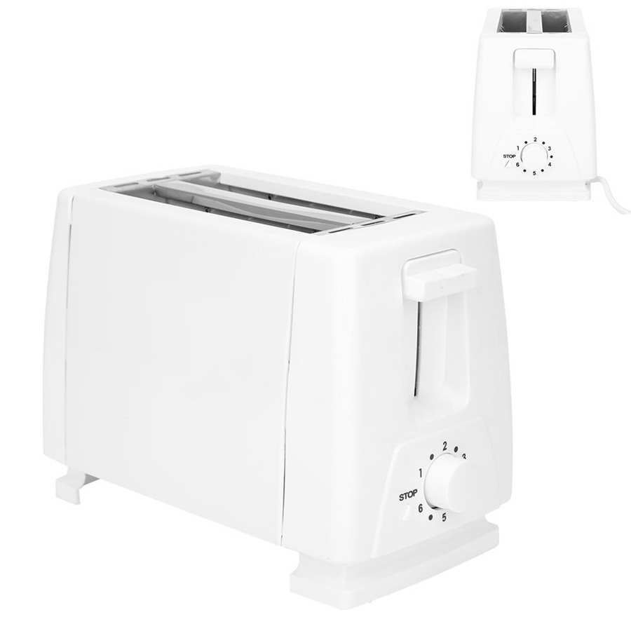 Toaster Oven 750W Electric Toaster 6 Gears 2 Slice Automatic Bread Baking Maker Machine EU Plug 220 to 240V White