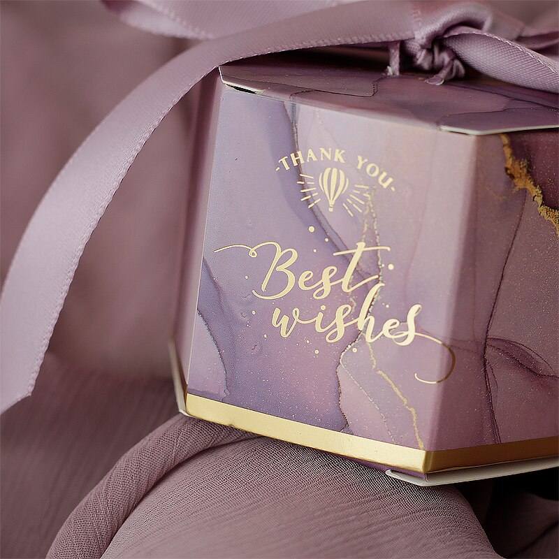 30/50 stuks bedankjes bedrukt in roze/rood/paars snoepzakjesdoos voor bedankjes decoratie, evenement feestbenodigdheden bruiloft bedankjesdoos