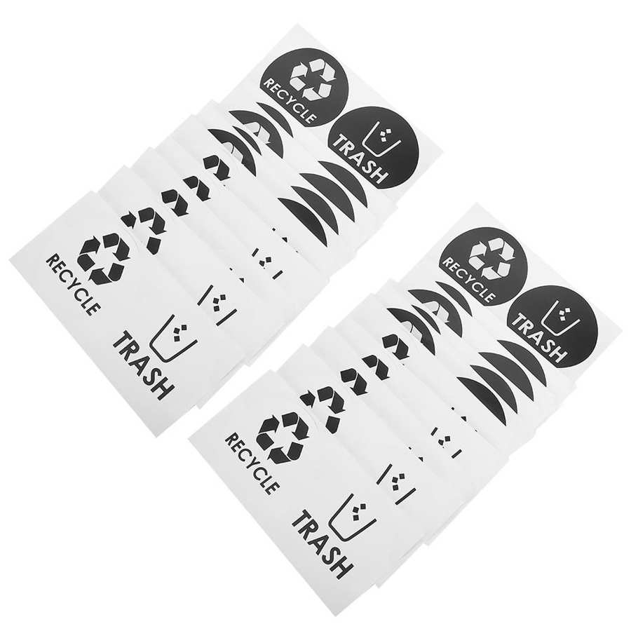 Japanese garden Yard 20PCS/Set Round Recycle Trash Sticker Decal Garbage Waste Can Dustbin Label for Home Kitchen Office Use