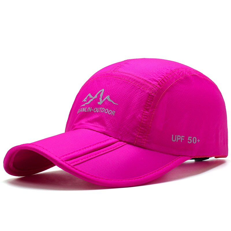 [AETRENDS] Ultradunne Sneldrogend Vouwen Baseball Cap Mannen Vrouwen Zomer Hoed Reizen Zonnescherm Hoeden Z-5119: Rose Red