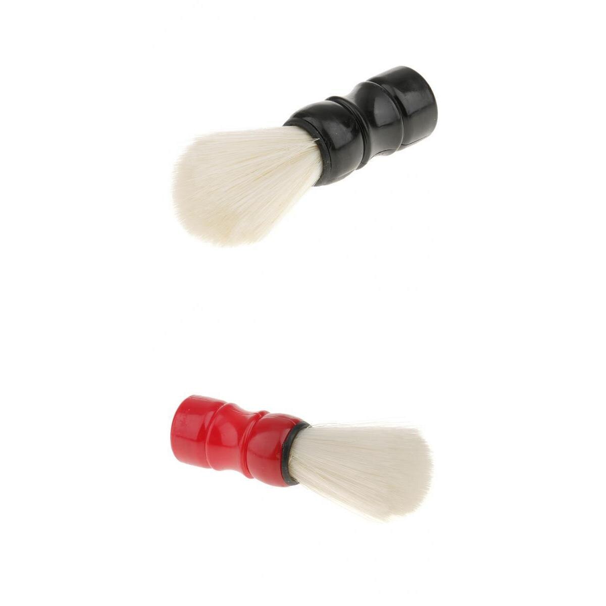2 stuks heren salon kapper scheerkwast baard gezichtsborstel snor borstel rood / zwarte handgreep