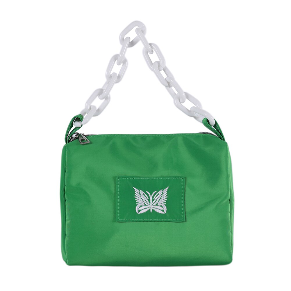 Vlinder Borduurwerk Handtas Vrouwen Totes Acryl Chain Lady Casual Schoudertas Vintage Crossbody Tassen Voor Vrouwen Verjaardag: green