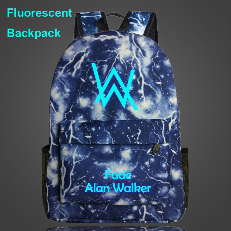 Mochila escolar fluorescente con dibujo de Alan Walker para niños y niñas, morral escolar para adolescentes,: 5322-07