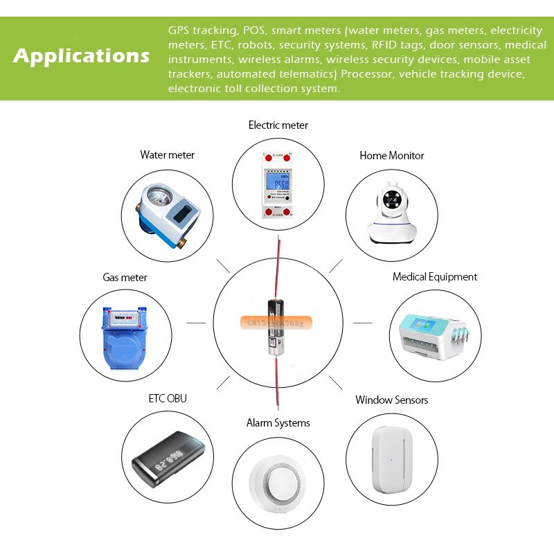2Pcs/LOT EEMB ER14505 AA 3.6V 2400mAh Lithium Battery Brand with tab