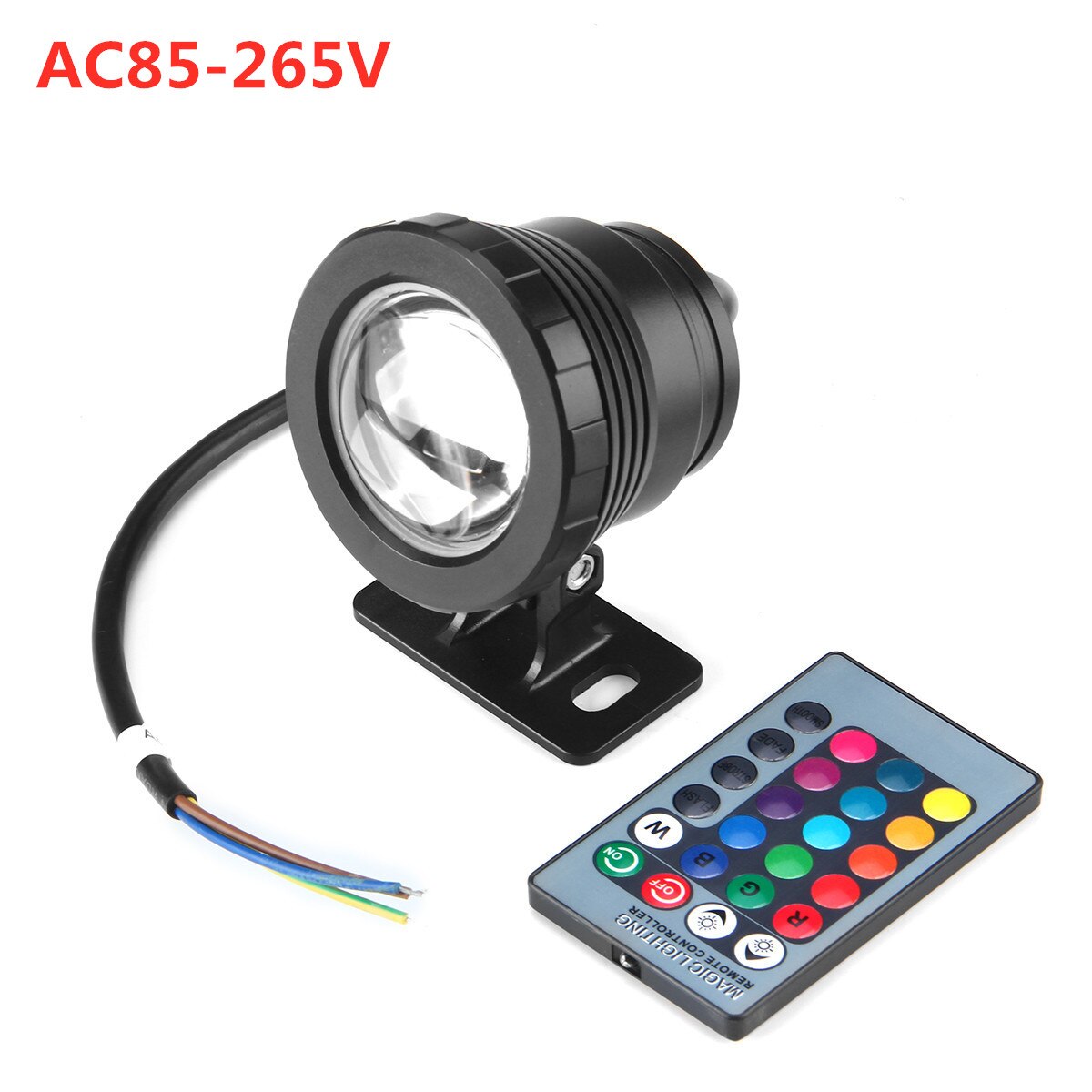 LED Fountain Light 20W RGB Underwater Lights Remote Control Waterproof Pond Spotlight for Swimming Pool Garden Lawn Pathway: black-AC85-265V / 2 pcs