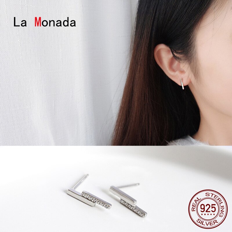 La Monada Geometrische Strip Stud Oorbellen Voor Vrouwen Zilver 925 Koreaanse Fijne Vrouwen Oorbellen Sieraden Stud Oorbellen 925 Zilver
