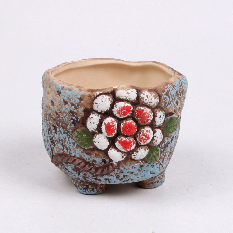 1pcs Personality Ceramic More Succulent Flower Pot Meat Plant Small Flower Pot Nursery Planter Home Office Decoration: C