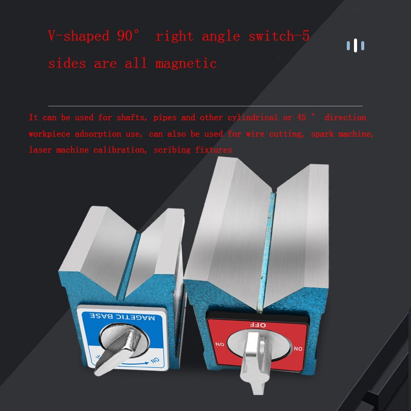 1PC Switch Magnetic Table Base 6T 8T 10T 12T V Type Power Magnetic Base Dial Indicat Base with On/Off Switch