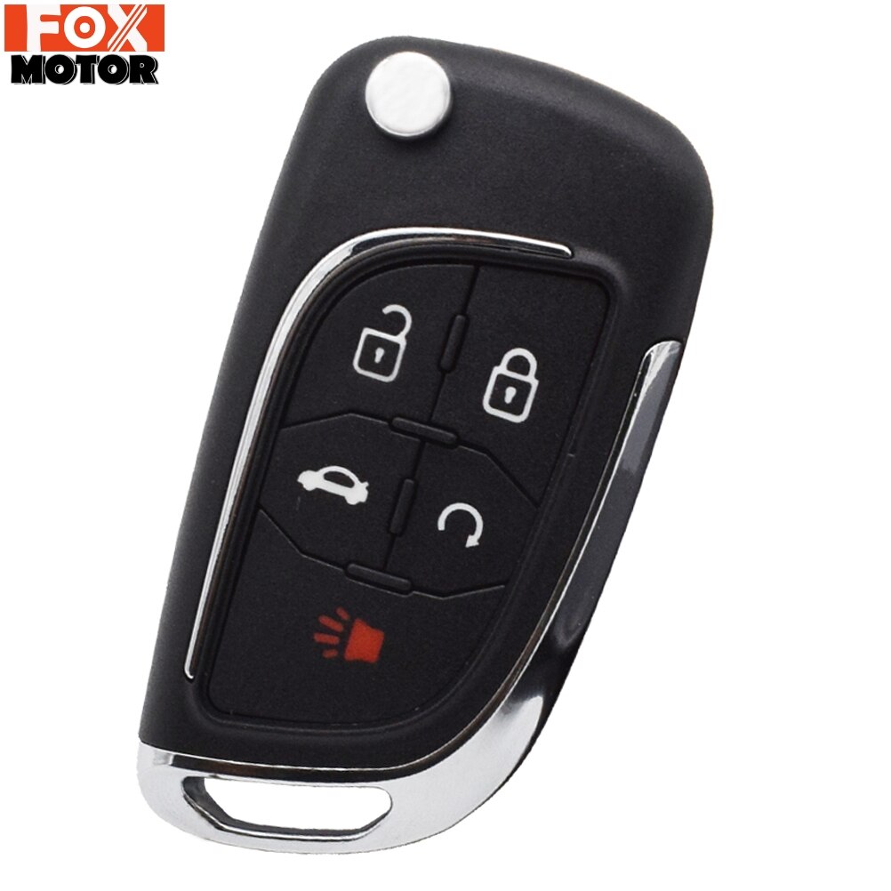 Carcasa para llave de coche Control remoto modificado plegable, abatible de 5 botones para Equinox Chevrolet Cruze Malibu Impala Sonic Camaro Caprice