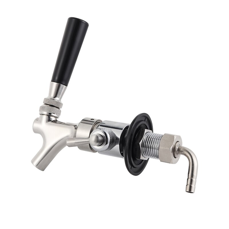 Beer Tap Faucet Shank With Regulator Chrome Plate Brass, Draft Beer Adjustable Dispenser Home brewing Beer Nipple Shank Assembly: Set