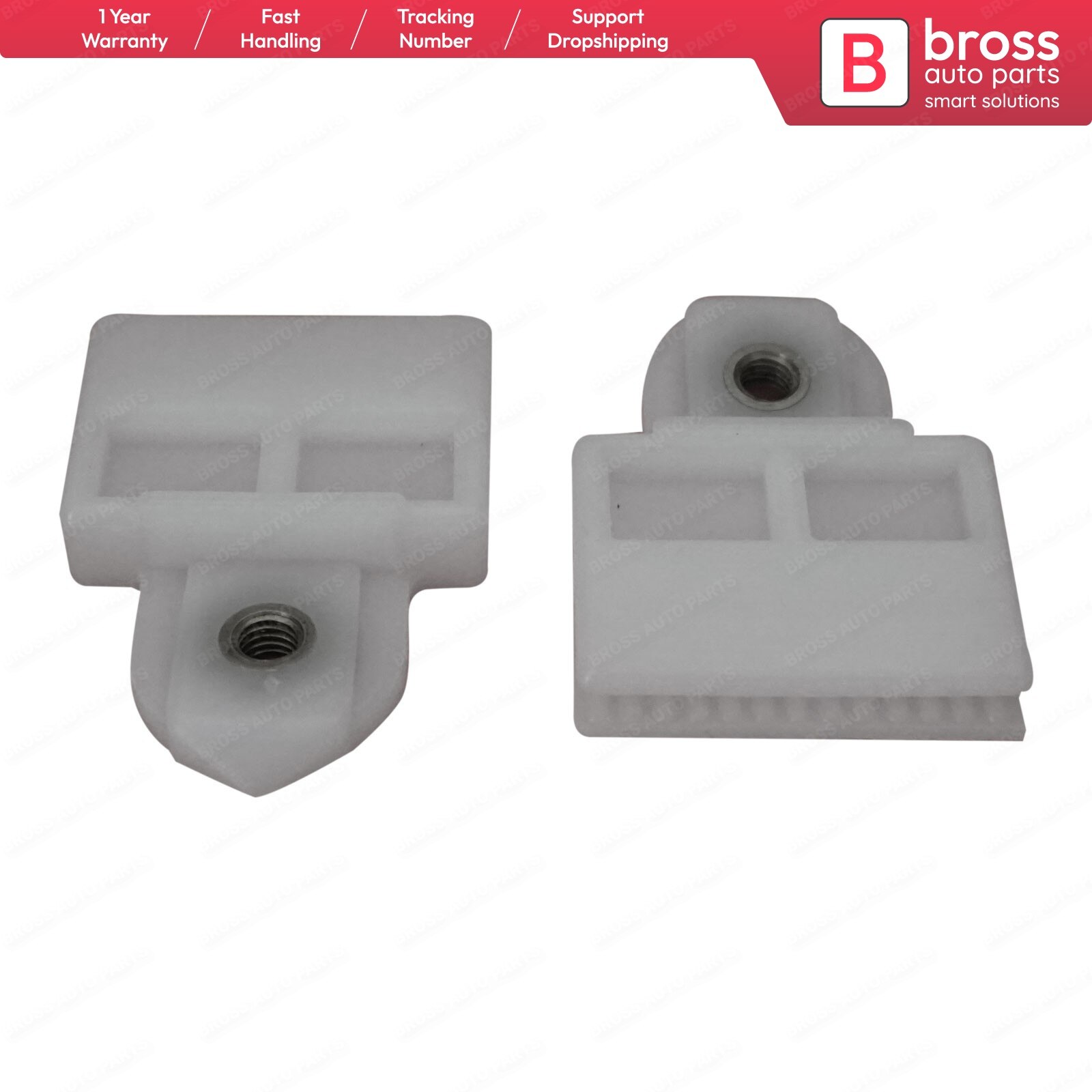 Bross Auto Parts BWR5053 2 Pieces Electrical Power Window Regulator Glass Channel Slider Sash Connector Clips for Toyota