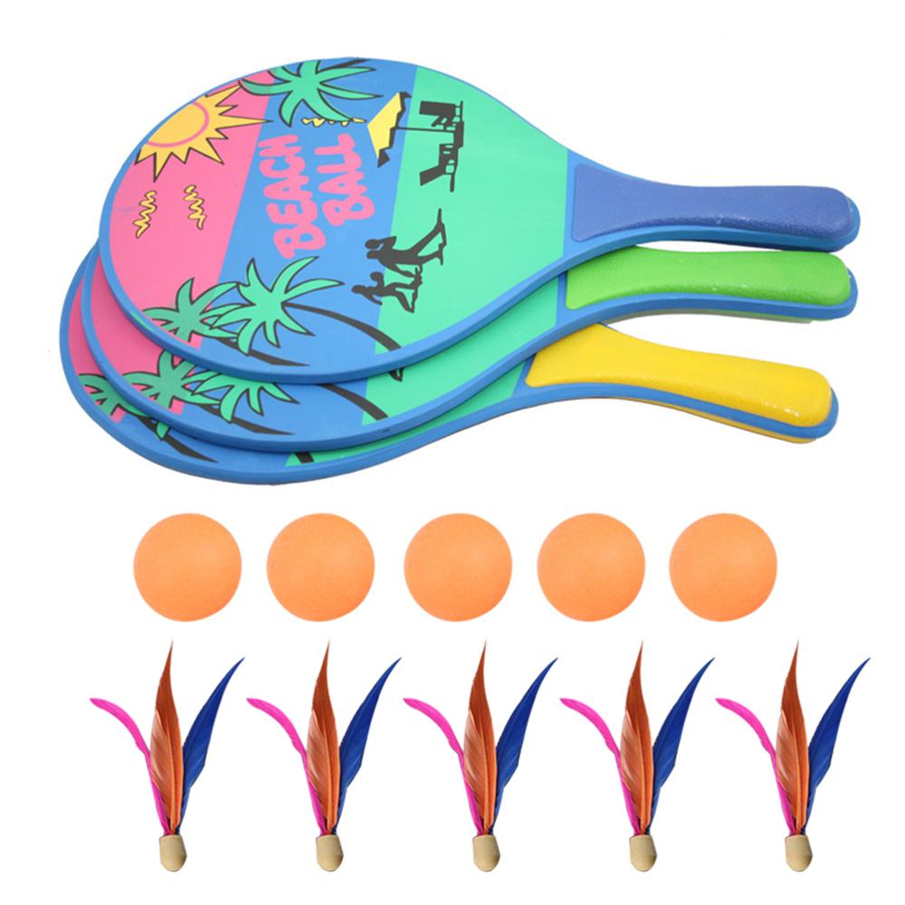 1Set Fun Beach Indoor Multi-Purpose Practical Badminton Paddle Badminton Racquet Set For Kids Children Baby Adults 1
