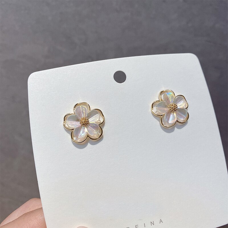 Coreano Nuovo Semplice Ed Elegante Borsette Fiore Orecchini con Perno per Le Donne affrescare Cavità Del Metallo Del Fiore Studenti di Vacanza Del Partito Gioielli Regali