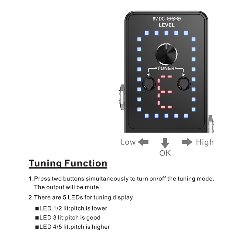 CUVAVE LOOPER PRO Erweiterte Gitarre Schleife Pedal Gitarre Teile Effekte Pedal 9 Loops Unbegrenzte Overdubs Gebaut-in Tuner Funktion