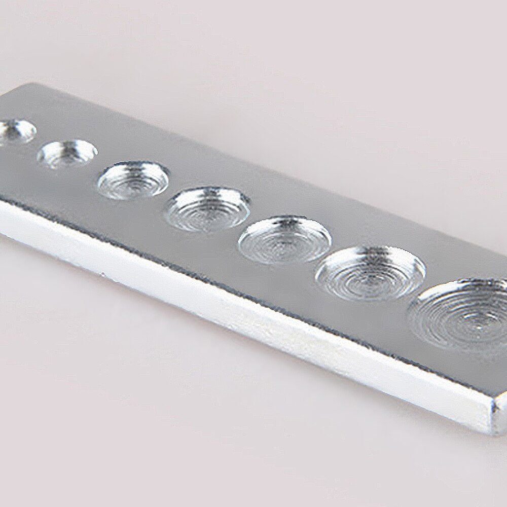 Stainless Steel 7 In 1 Bottom Plate Poppers Snap Button Rivets Setter Punch Die Base Leather Craft DIY Hand Tool