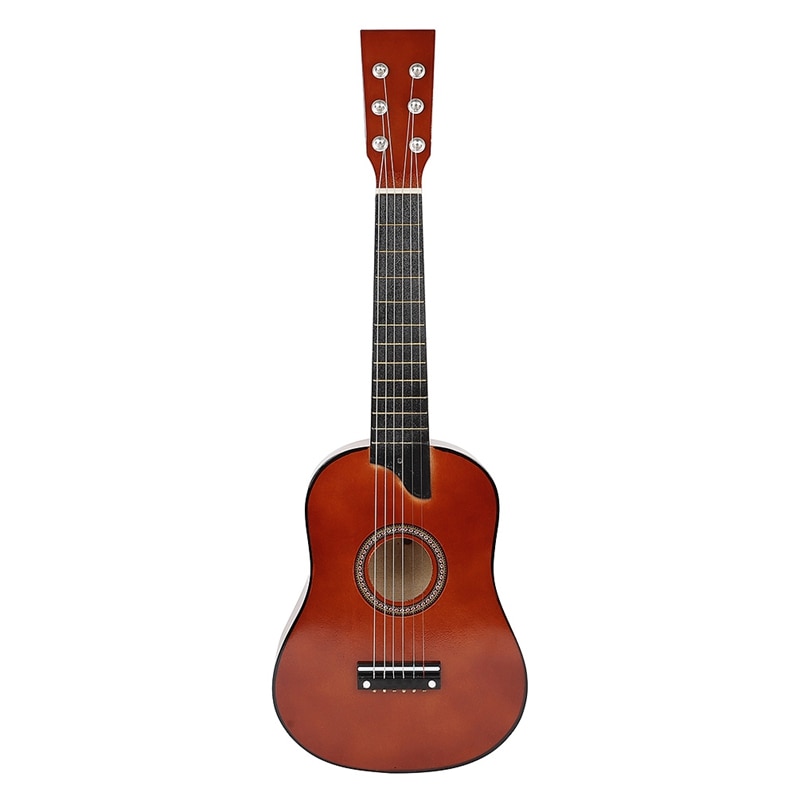 25 tum mini liten gitarr basswood 6 strängar akustisk gitarr med plocksträngar för nybörjare barn barn