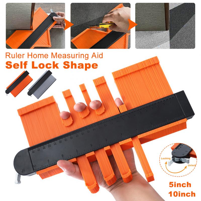 5/10inch Edge Shaping Gauge Profile Tool Multifunction Shape Duplicator Self Lock Wood Measure Ruler for DIY Handyman