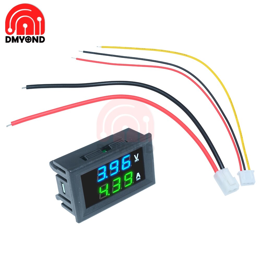 DC 100V 10A Digital Mini Voltmeter Ammeter Panel Voltage Volt Current Meter Tester Green Green Dual LED Display Amp: Blue Green