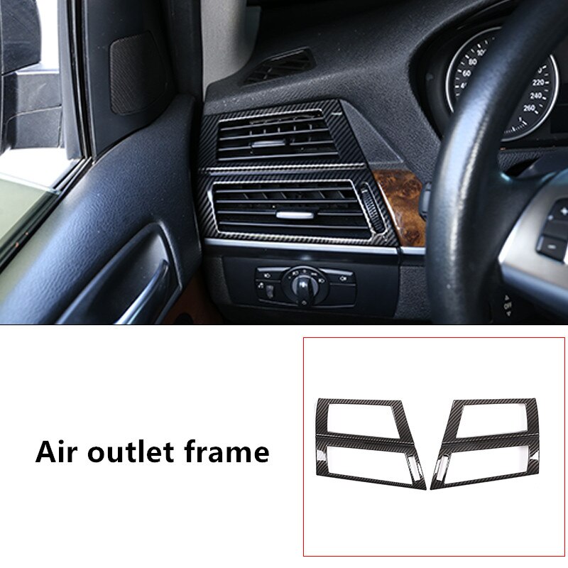 Consola Central Soporte para vasos cubierta de marco decorativo embellecedor para BMW X5 E70 accesorios interiores de Color de fibra de carbono: side air vent