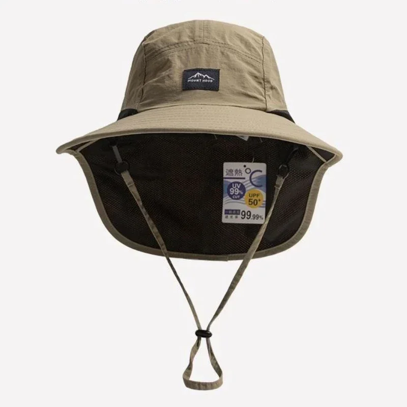Gorras panamá Unisex de ala ancha de verano, impermeables y de secado rápido, visera para exteriores, sombreros de cubo, sombrero de sol transpirable de malla con solapa para el cuello